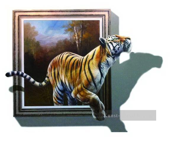 Tiger aus Wald 3D Ölgemälde